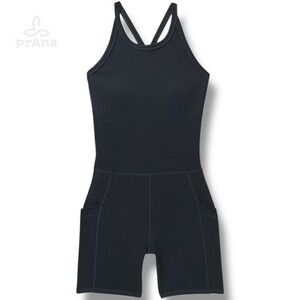 NWT‎ - prAna Becksa Shortie Women's Size Medium M Solid Black Romper